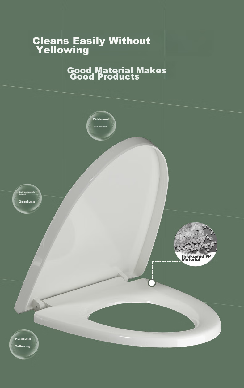 HSPA Toilet Seat, Universal Toilet Cover, Large V-Shaped Thickened One-Key Quick-Release Toilet Ring, Bathroom Toilet Accessories 1137 7