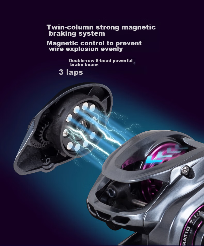 Guowangluya Small Monster Micro Water Drop Wheel, High-Speed Compared to Fugu Fish Wheel, Ultra-Light Shallow Line Cup, Load Unloading Alarm, 7-Speed Double Cup/right Hand 14