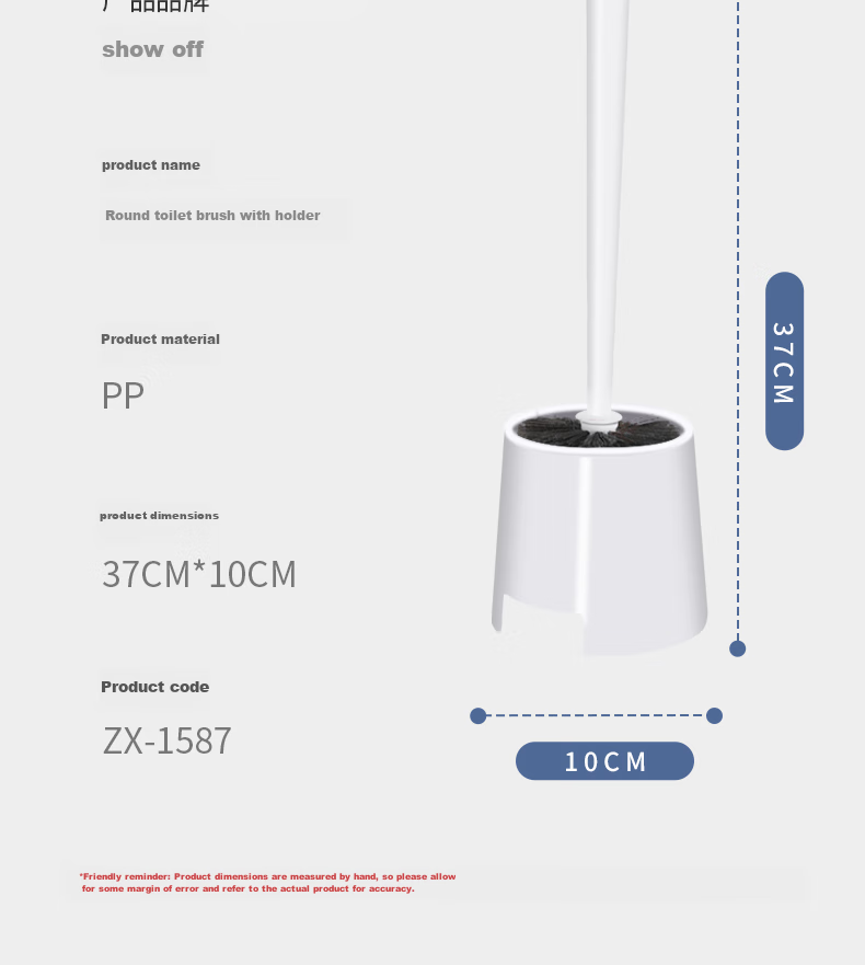Jiapinhui Toilet Brush with Base, Cleaning Brush, Bathroom Toilet Cleaning Brush, Long-Handled Spherical Brush Set ZX-1587 15