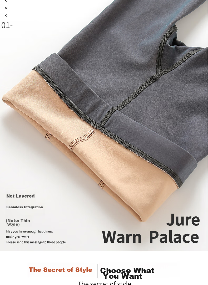 LangSha Autumn Winter Thickened Fleece Lined Slimming Sheer Fake Tights Warm Outerwear Women's Leggings 9