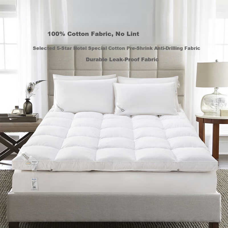 Downia Mattress, All-Cotton Goose down Mattress Pad, Breathable Tatami Goose down Mat, Filled with 2.5kg, for A 1.5-Meter Bed