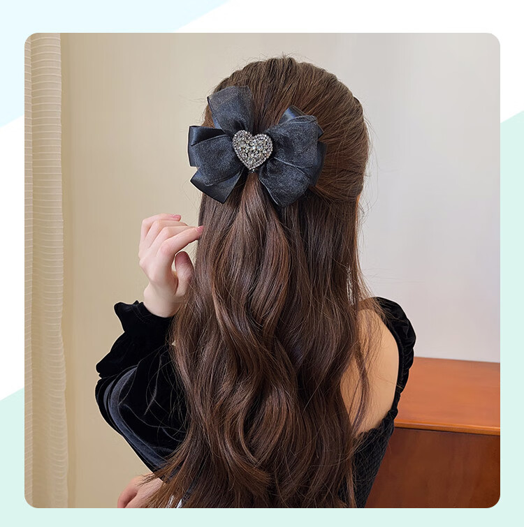 CHIMERA Back-Of Bun Hair Clip, French Bow Barrette, Half-Up Hairpin, Hair Accessory for Women, Mid-Autumn Festival Gift 7