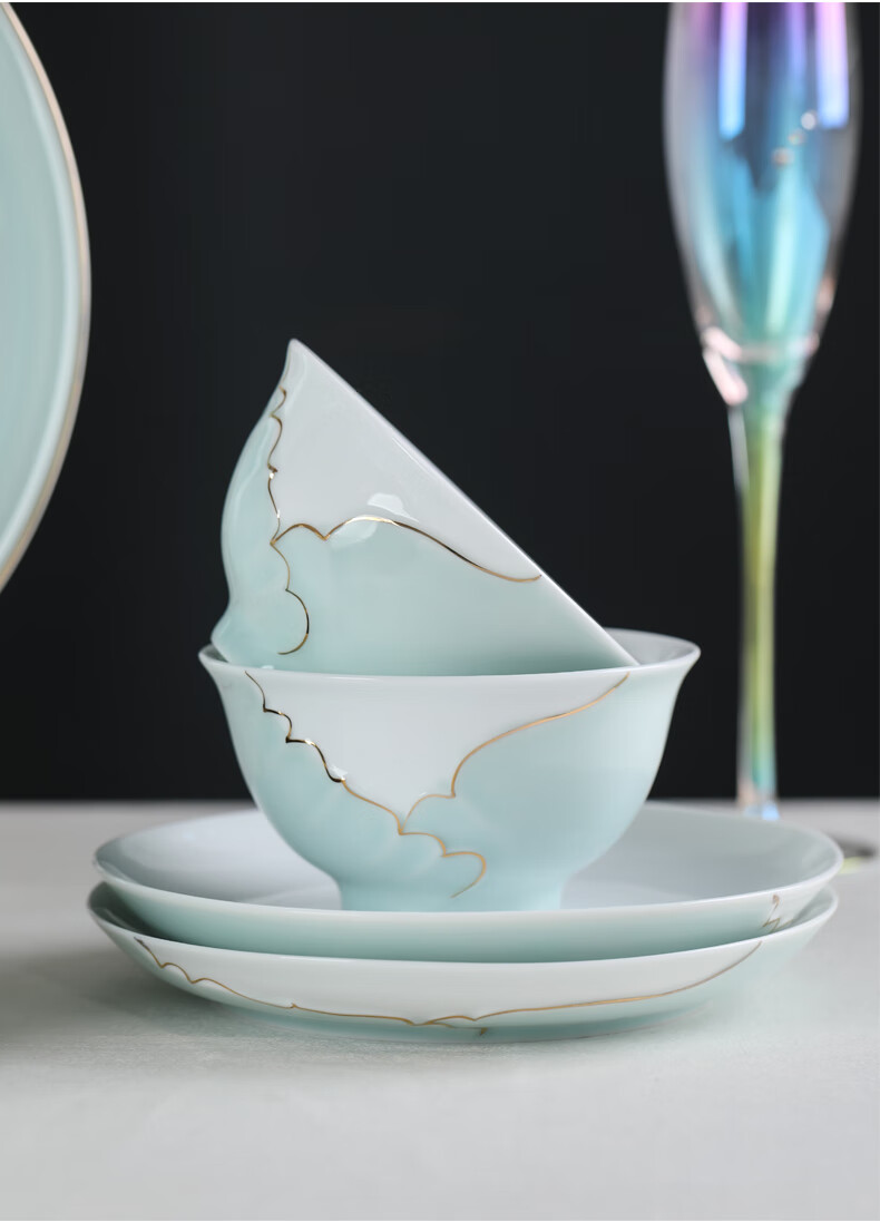 MULTIPOTENT Soup Spoon Small Rice Spoon Yi He Underglaze Color Retro Blue and White Round Bottom Set of 6 Spoons 7