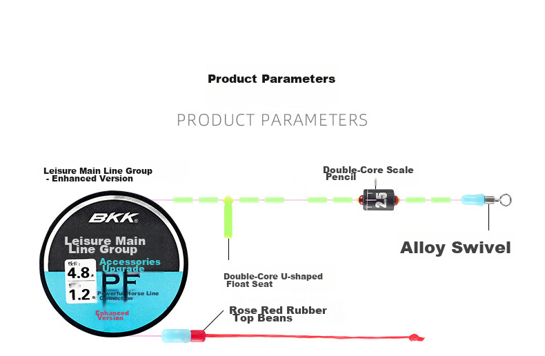 BKK Casual Main Line Set, Handmade Precision-Tied Fishing Line, Finished Main Line Set, Pre-Tied Kit 6