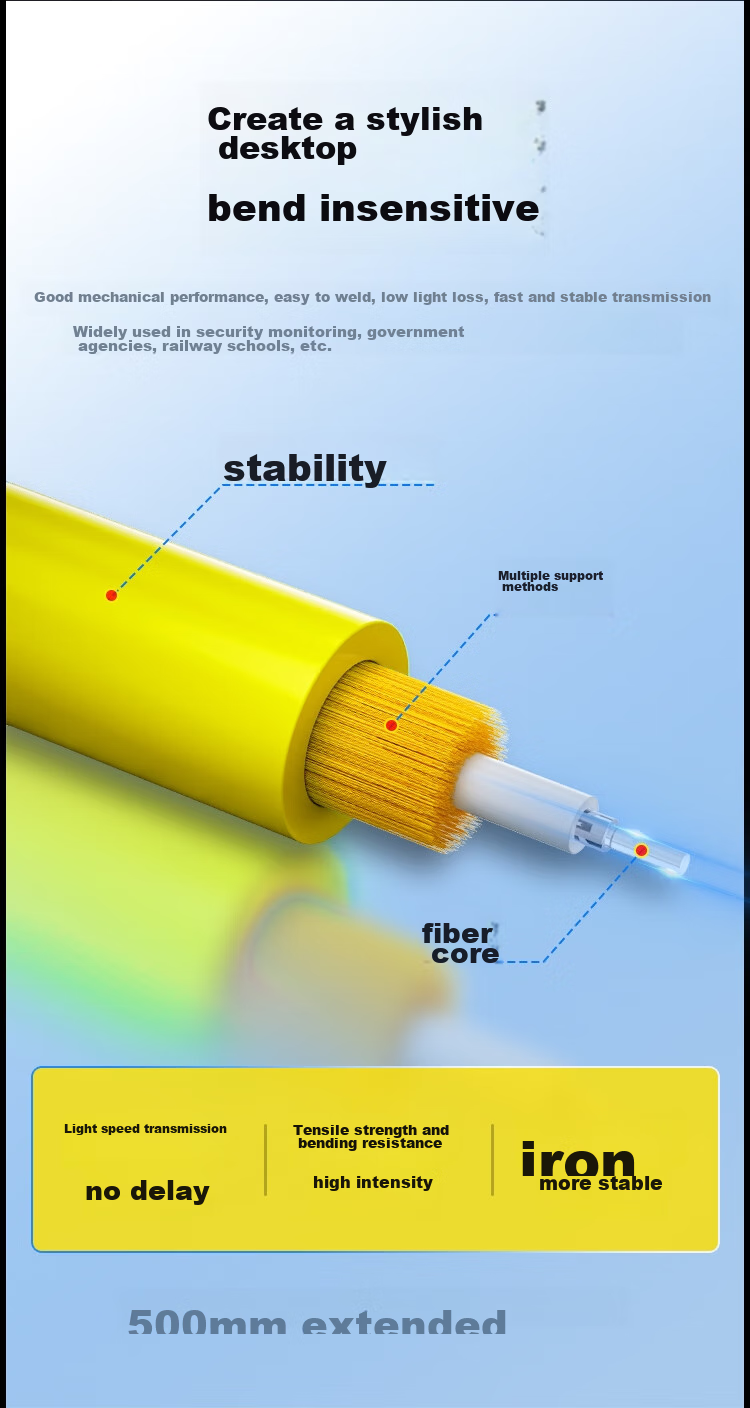 HAILE Single-Mode Fiber Optic Patch Cable (SC-FC, 9/125), Telecom-Grade Single-Core Pigtail Network Cable, 1.5 Meters, HJ-1SC 10