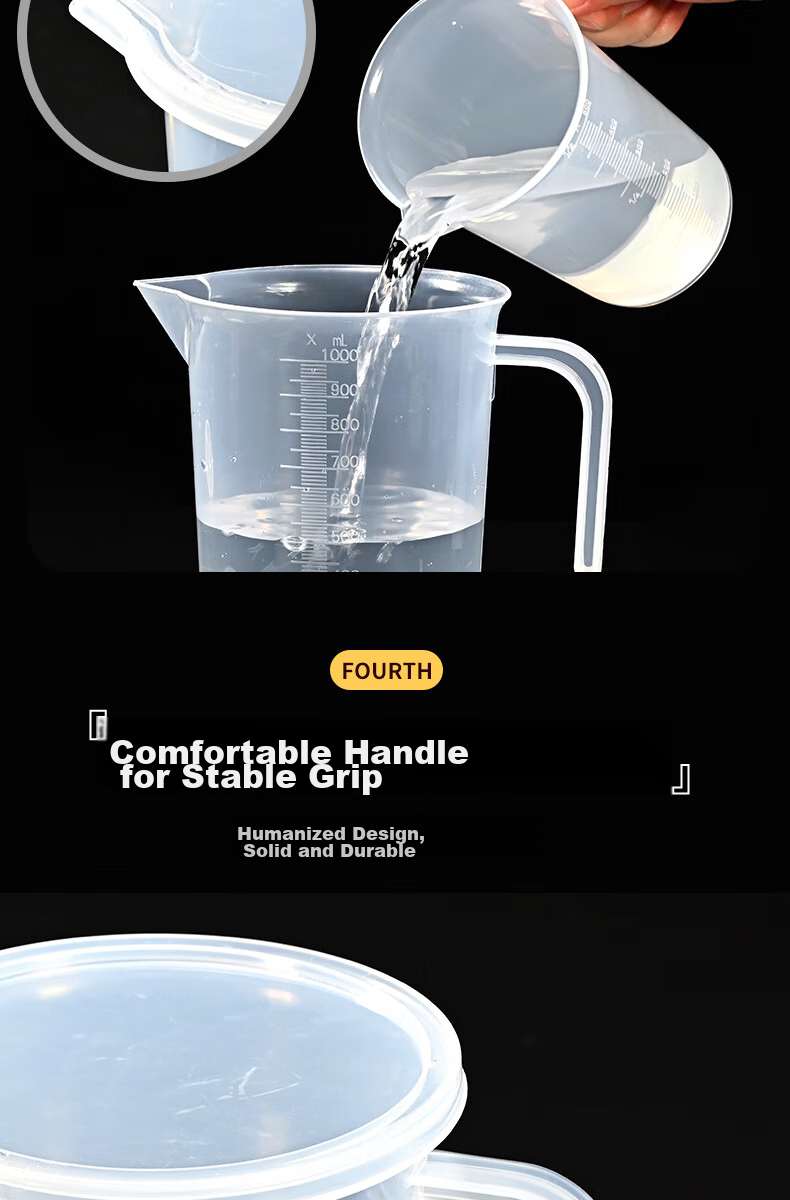 Babike Measuring Cup, 1 Liter * 1 with Lid, Food-Grade PP Plastic, Kitchen Baking Water Cup, Heat-Resistant Milk Measuring Cup 6