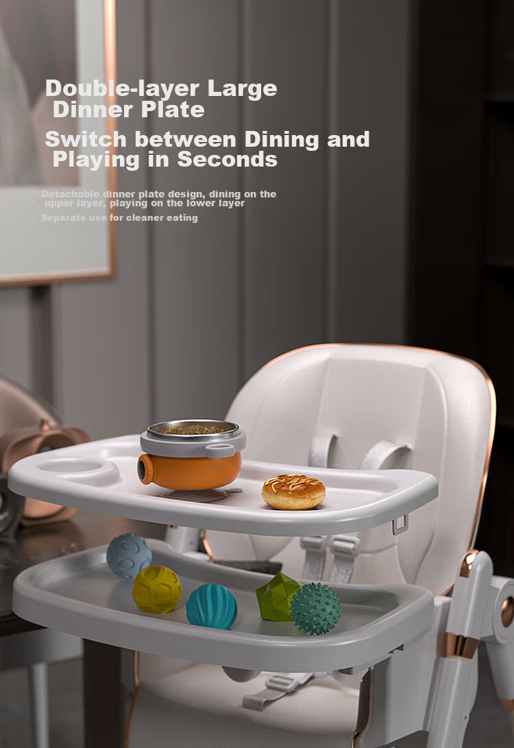 Hilibab Baby High Chair, Infant Dining Chair, Foldable And Portable, Multifunctional with Adjustable Backrest, Suitable for Learning to Eat And Sit 9