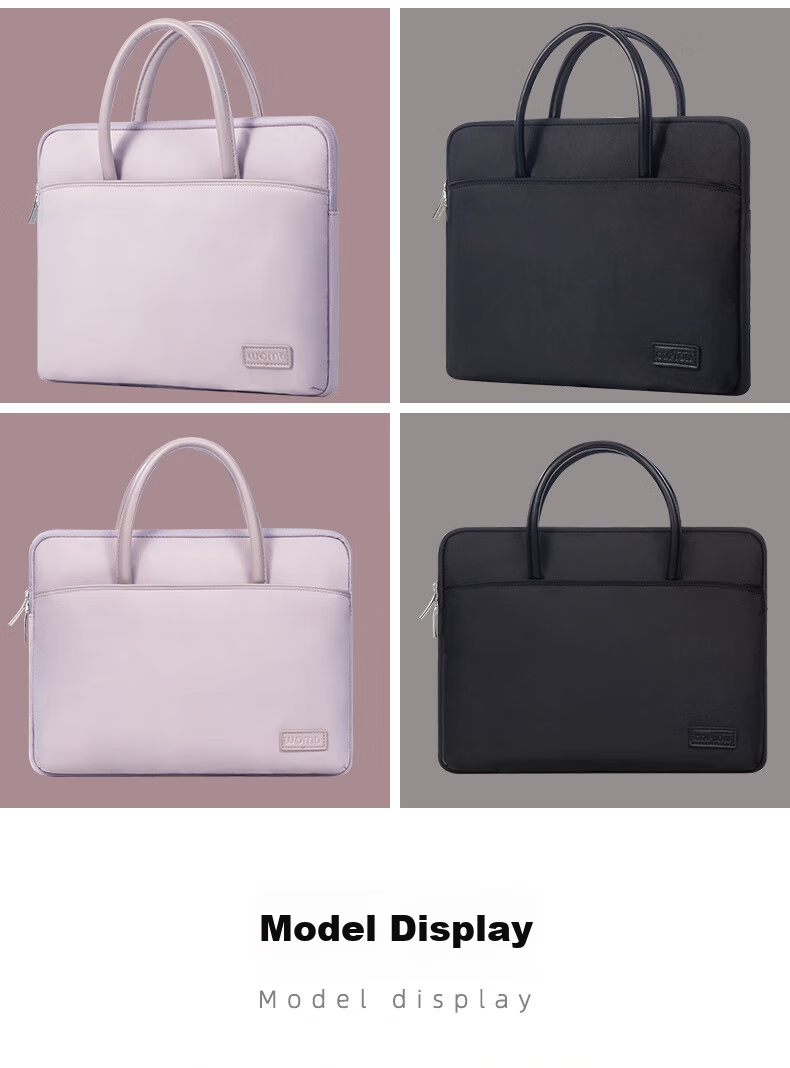 WOMT Inkless Laptop Bag for Women, Handheld, Suitable for 13.3/14 Inch Laptops, Compatible with Apple, Lenovo Xiaoxin Air, Huawei Matebook 14s, ASUS, Dell, Xiaomi, HP, Microsoft 15