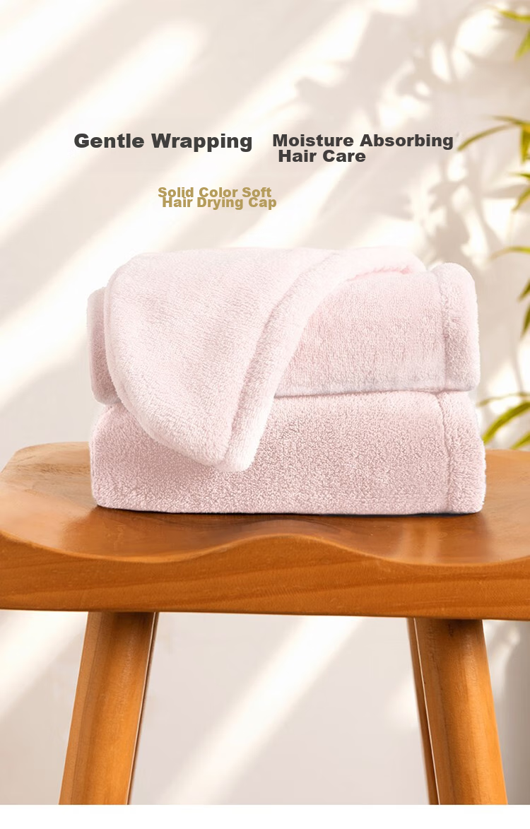 UCHINO Hair Drying Cap, Absorbent Shower Cap, Fluffy Soft Breathable Household Hair Towel, Head Wrap, Pink 1