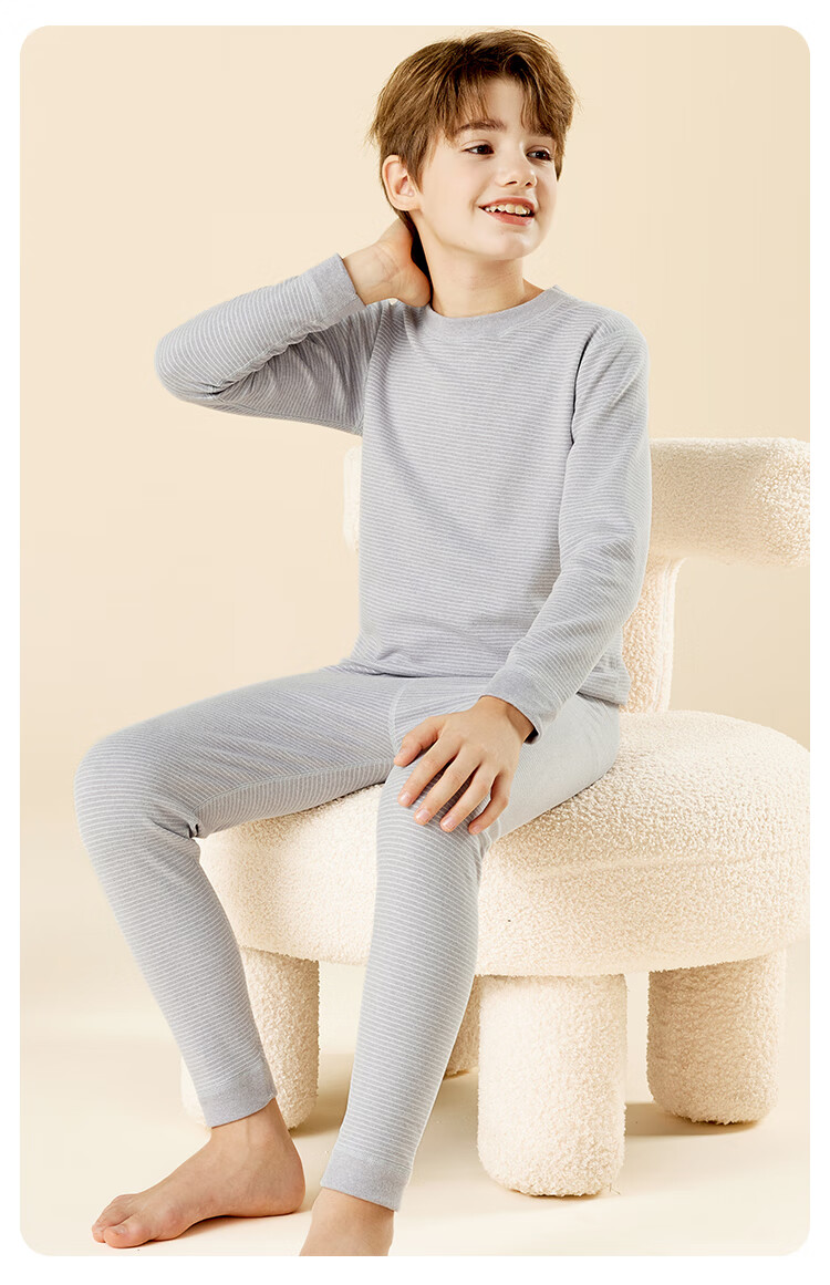 LangSha [Double-Sided Brushed] Children's Thermal Underwear Set, Boys And Girls Autumn Clothes And Pants, Youth And Toddler Pajamas 4