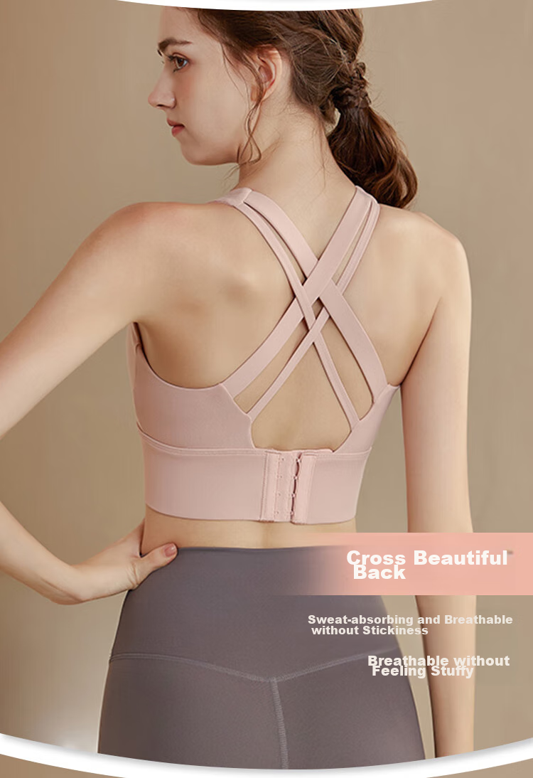 XUEXIMAN Sports Bra, Yoga Bra, No Need to Wear Bra, High-Intensity Shock-Absorbing, Push-Up, Professional Pilates, Suitable for Outdoor Wear, Women's Vest 5