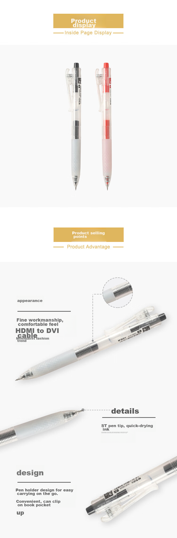 M&G Quick-Drying Smooth Student Exam Pen Large Capacity Writing Instrument AGPJ9001A 3 Pieces 2