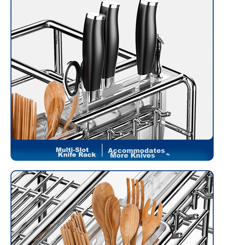 SUPOR Kitchen Spice Rack Cabinet Drawer Stainless Steel Seasoning Shelf Storage Organizer with Extra Height And Thickness K 24