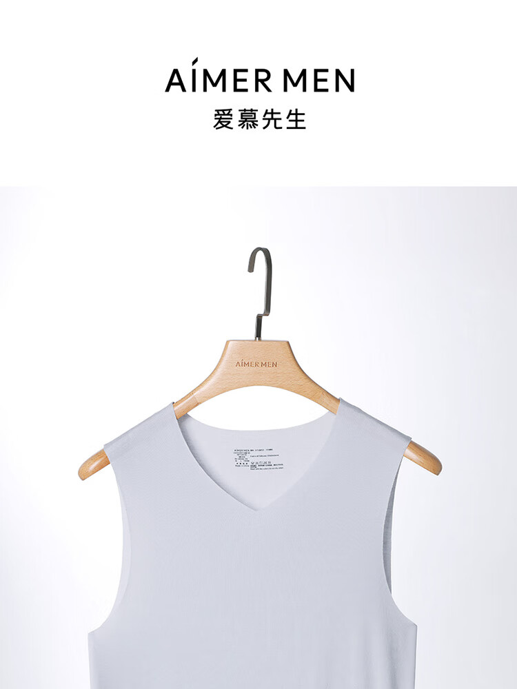 AIMER MEN Men's Underwear, Summer Undershirt, V-Neck Short-Sleeve Vest, 60 Modal Top - 2XL 1