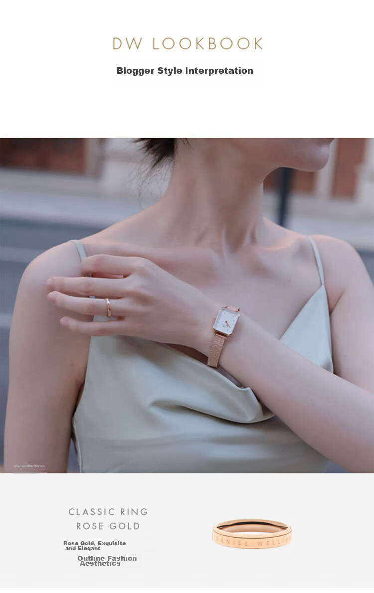 DanielWellington [Mashixun Same Style], DW Ring for Women, Classic Couple Rings, Rose Gold, Size 54, DW018 6
