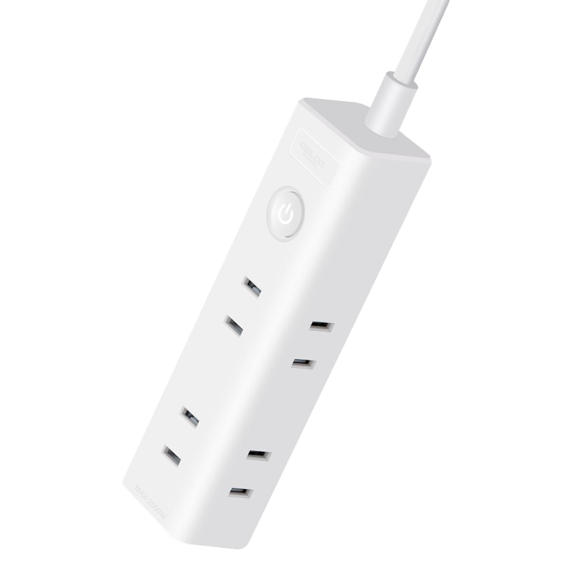 DELIXI Power Extension Cord Mini Socket/Two-Prong Two-Hole Power Strip/Power Bar/Surge Protector Travel Adapter with One Master Switch, 6 Outlets, 1.8 Meters