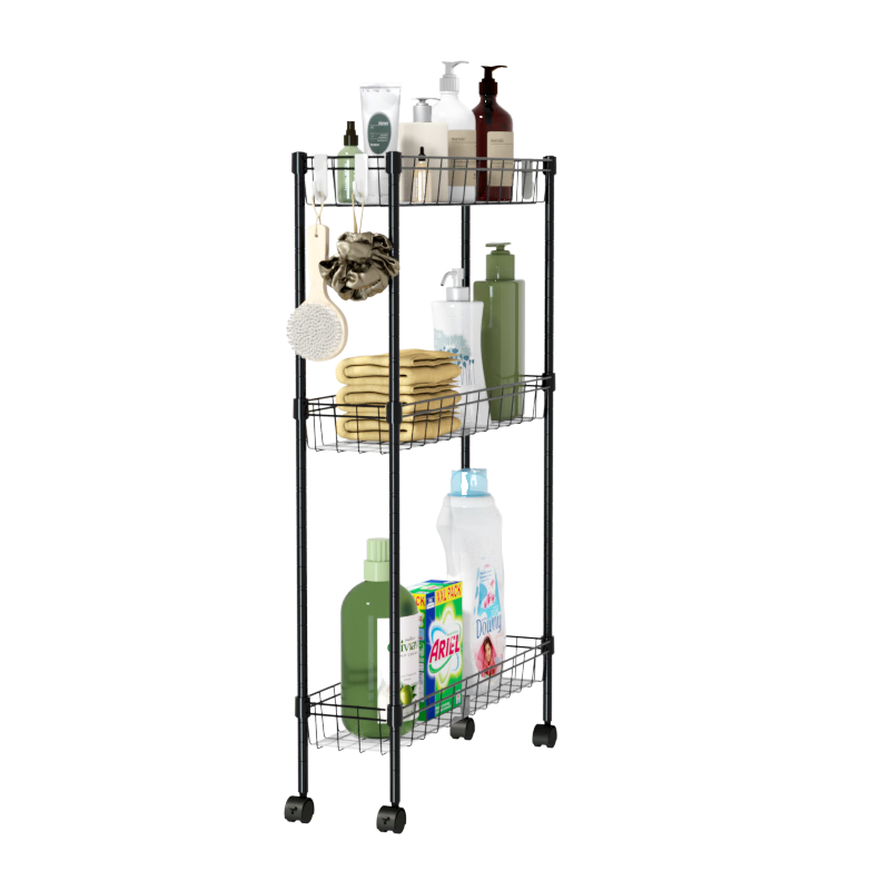 Chuanjing Kitchen Storage Rack, Floor-Standing Ultra-Narrow Gap Shelf, Bathroom Storage Rack, Cabinet Crevice Organizer, Small Cart