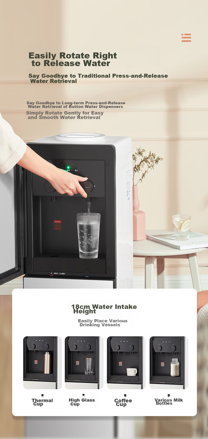 Midea Water Dispenser And Tea Bar Machine, Home Bottom-Loading Water Tank Purifier All-In Stand for Living Room And Office, Multifunctional High-End Bottled Electric Kettle Health Pot YR1611S-X 9