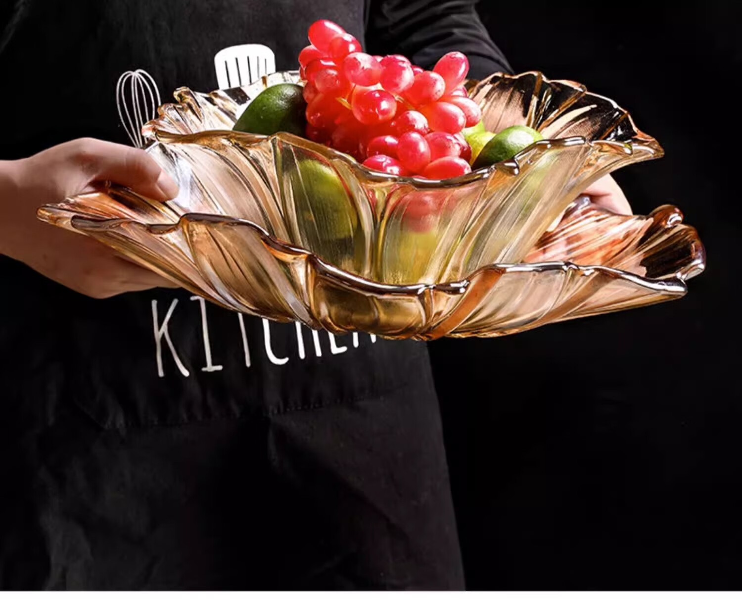 CRISTALGLASS Luxury Crystal Glass Fruit Plate for Home Living Room, Coffee Table, New Year Snack Display, Dried Fruit Dish, Fruit Bowl 6