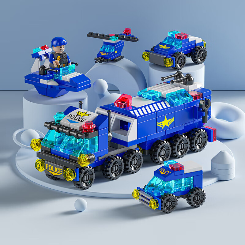SHANGYUN Building Block Assembly Model, Small Particle Special Police Car Toy, Birthday Gift for Boys And Girls Aged 6-8