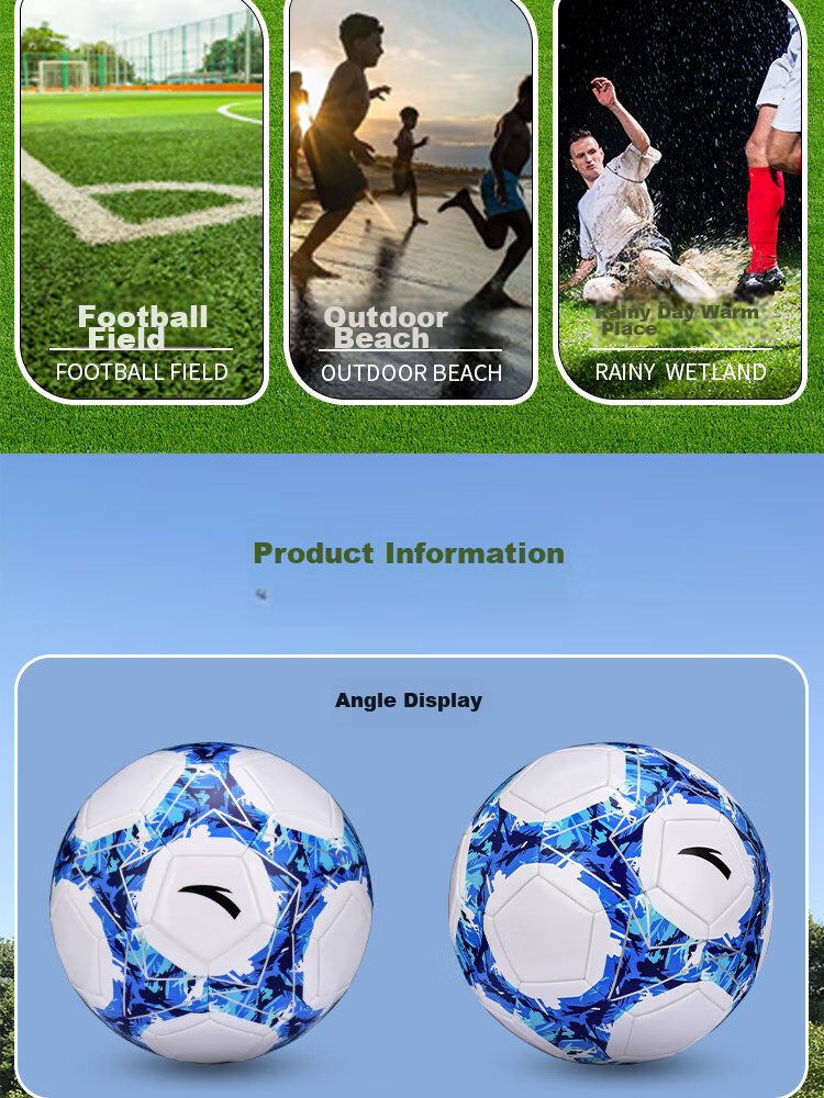 ANTA Soccer Ball Size 5 for Adults, Middle School And Elementary Students, Standard Size 5 for High School Entrance Exams And Training, Durable Youth Soccer Ball 13
