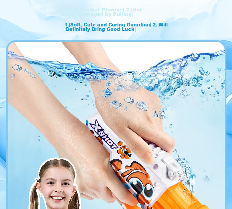 ZURU X Special Attack Colorful Cartoon Quick-Fill Water Gun, Seasonal Outdoor Beach Water Toy for Boys And Girls, Bathing Squirt Gu 5