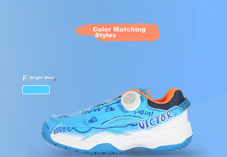 VICTOR Badminton Shoes for Children, Breathable Rotary Knob Kids' Badminton Shoes A170IIJR Bright White Size 34 10