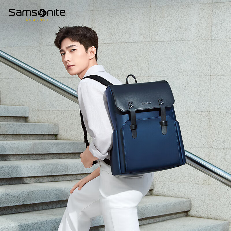 Xinxiuli Laptop Backpack 15.6-Inch Genuine Leather Shoulder Bag Large Capacity Business Travel Bag Gift NV0