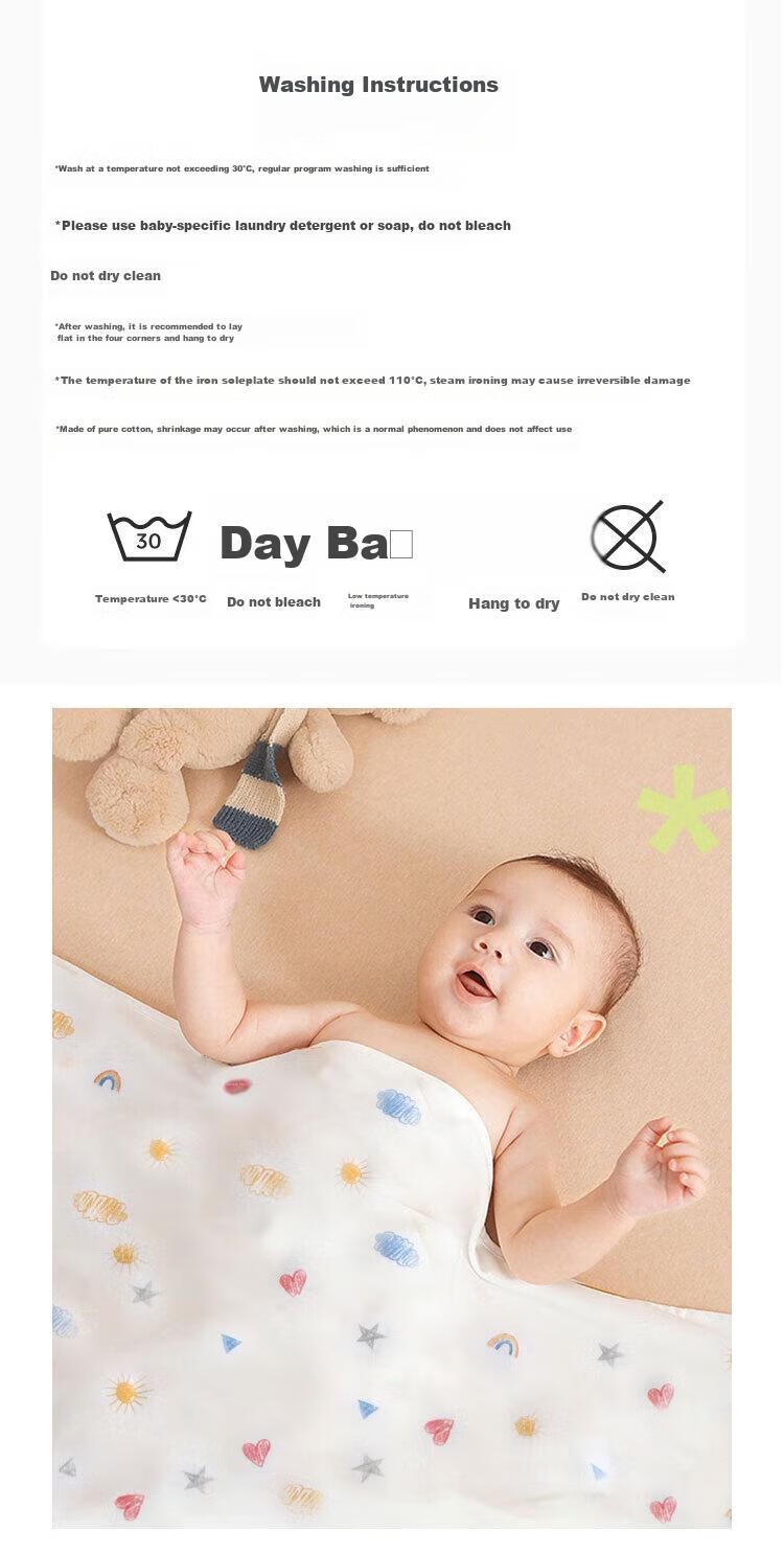 Aibaoshi Baby Swaddle Blanket Spring And Summer Pure Cotton Newborn Swaddling Cloth, Baby Anti-Startle Maternity Ward Wrap, Single Rabbit Cute Baby S738 15