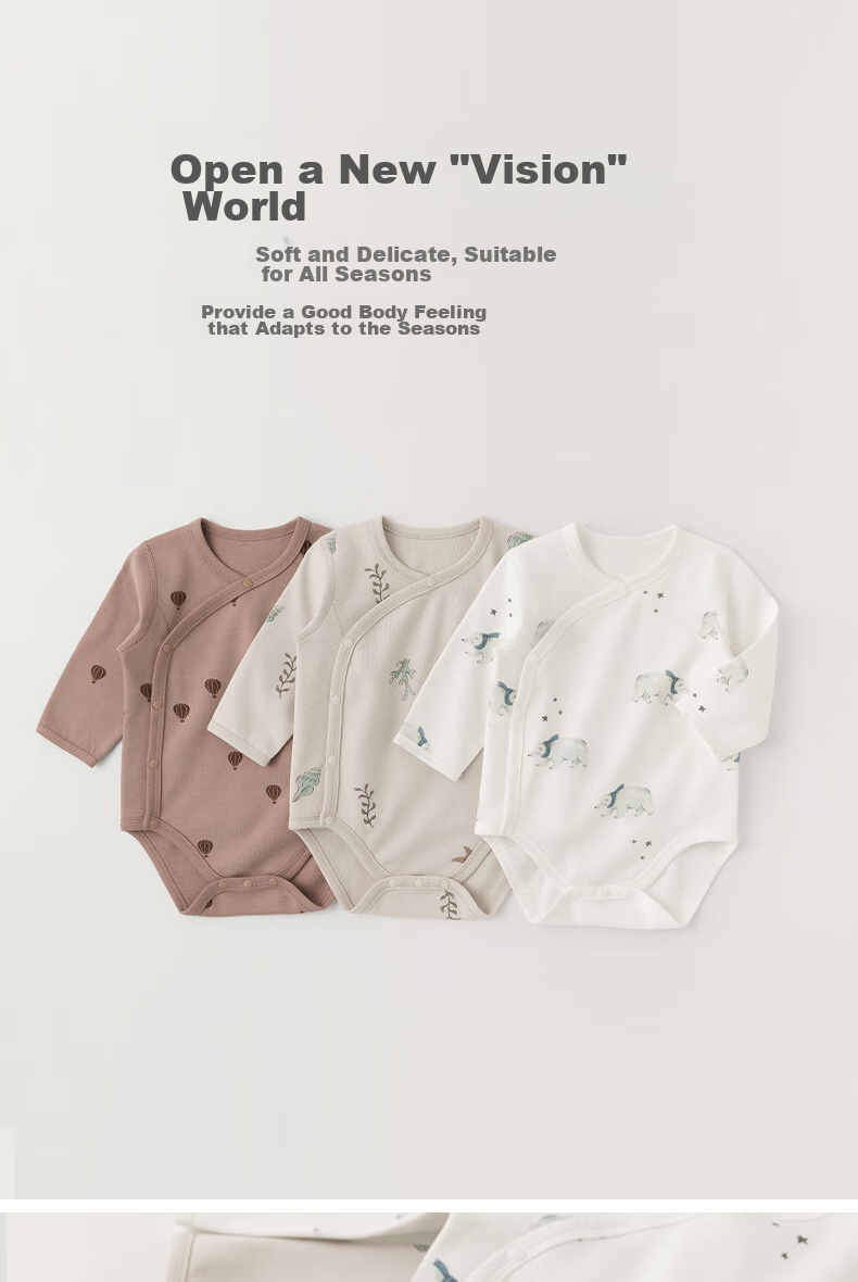 Guaiqixiong Baby Pure Cotton Onesie, Spring And Autumn Newborn Clothes, Triangle Bodysuit, Infant Romper, Autumn Style Sleepwear 7