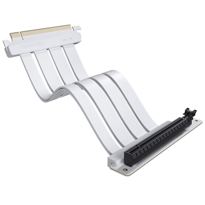 PHANTEKS PCI-E5.0/4.0 Graphics Card Vertical Bracket Extension Cable, Double-Layer Bendable, EMI Anti-Interference, 220mm, High-Strength Slot, 5090