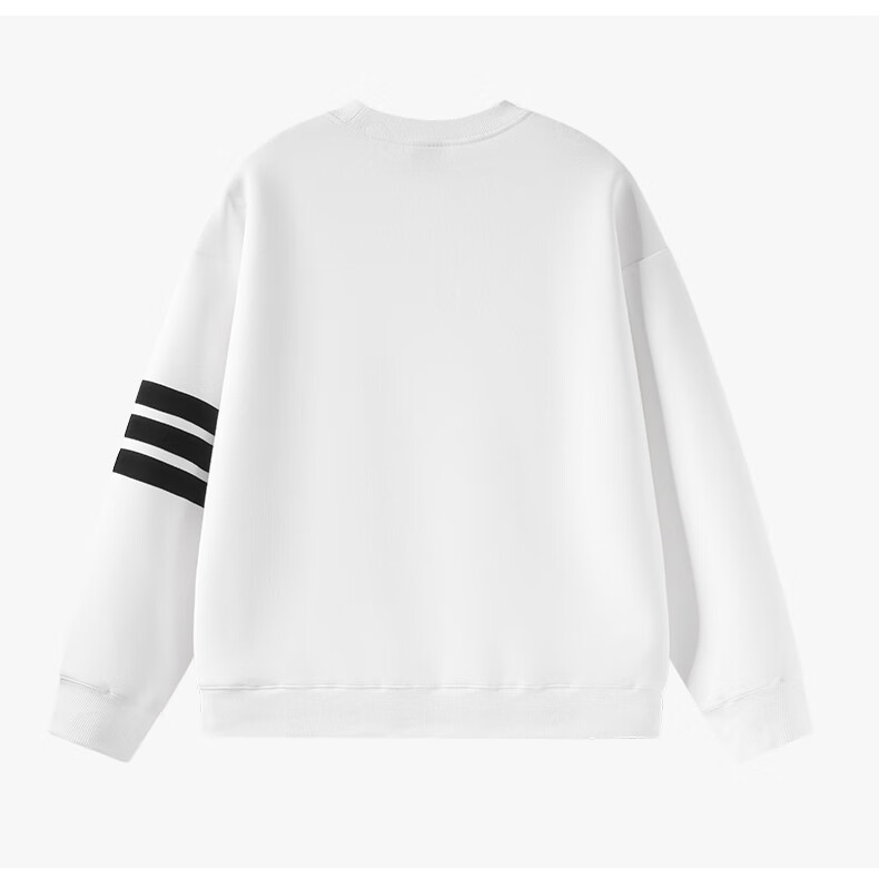Charles Heart American Style Three Stripes Crewneck Sweatshirt Loose Fit Spring Autumn Couple New Heart Embroidery Long Sleeve Light Heather Gray XS 9