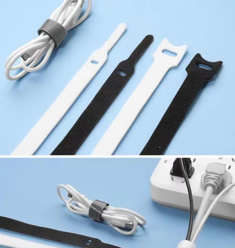 MAIKUQI Cable Management Straps, Velcro Cable Ties, Cable Organizer Clips, Wire Wrap Straps, 10-Pack, 12mm Wide X 150mm Long [Gray] 7