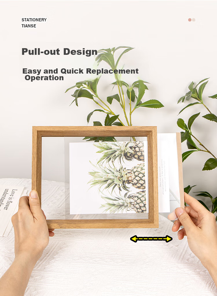 TIANSE 7-Inch Double-Sided Transparent Photo Frame, Plant Specimen Frame, Photo Book Frame, Paper-Cutting Frame, Double-Sided Transparent Glass Leaf Specimen Frame, Display Stand, Embossed Showcase Frame TS-6507 6