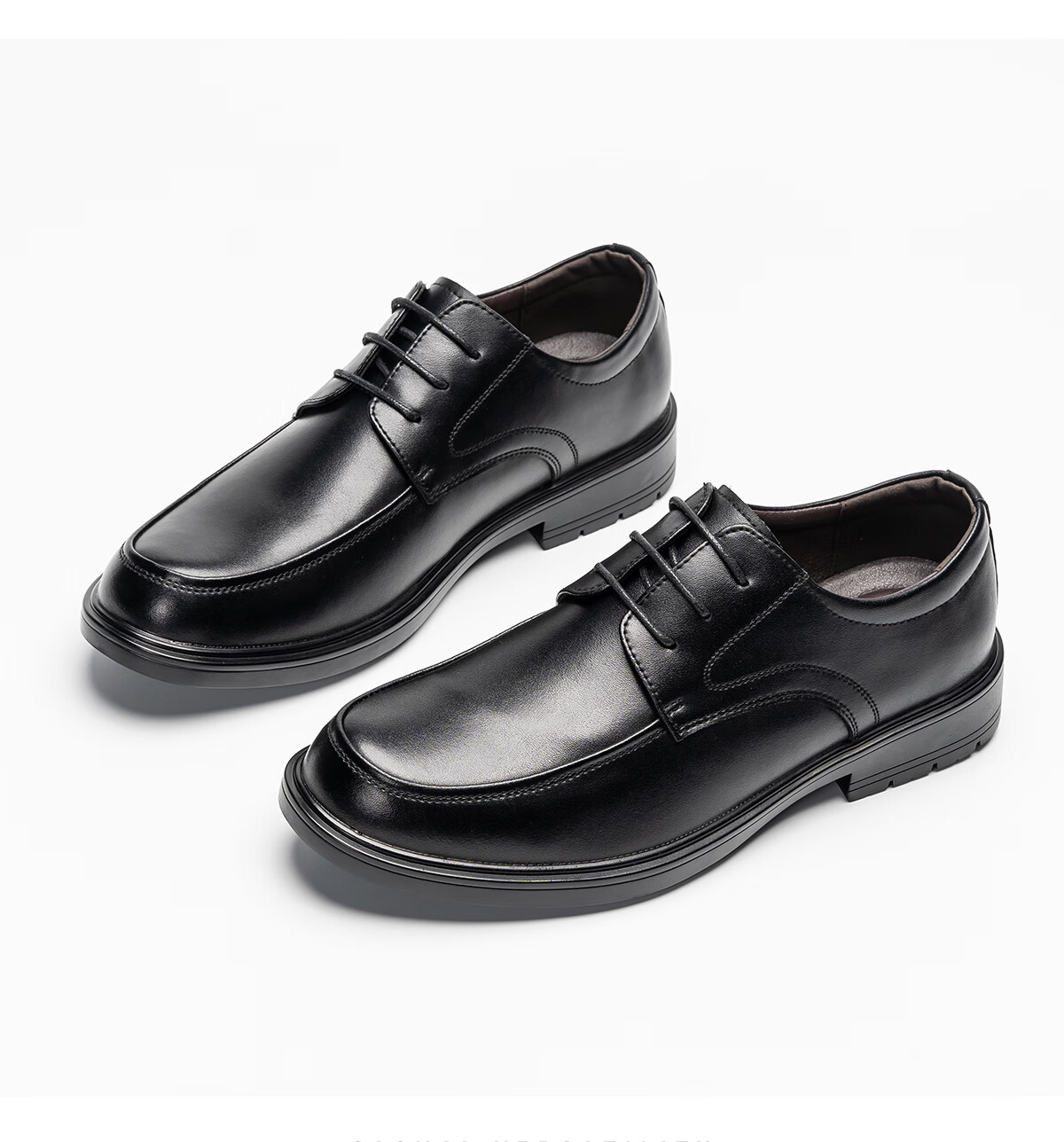 Huili Leather Shoes for Men, Business Casual Derby Shoes, Wedding Groom Interview Formal Shoes, 1124 Black, Size 41 6