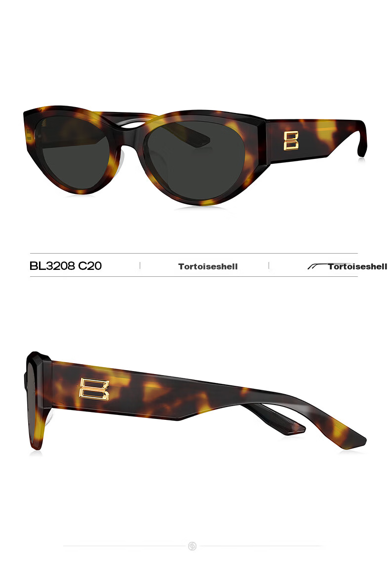 BOLON Sunglasses, Zhang Xiaowan's Style, Cat-Eye UV Protection Sunglasses for Women, Polarized Driving Sunglasses for Men, BL3208 C21 8