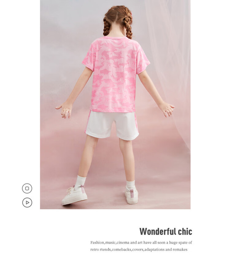 ASK JUNIOR Girls' Summer Thin Short-Sleeve T-Shirt And Shorts Set, Quick-Dry Running Children's Two-Piece Outfit, Pink, Size 140 12