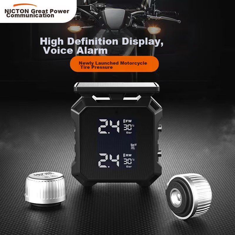 Victon Victon Motorcycle Tire Pressure Monitoring System, Electric Vehicle Solar-Powered Voice Alarm Tire Monitor