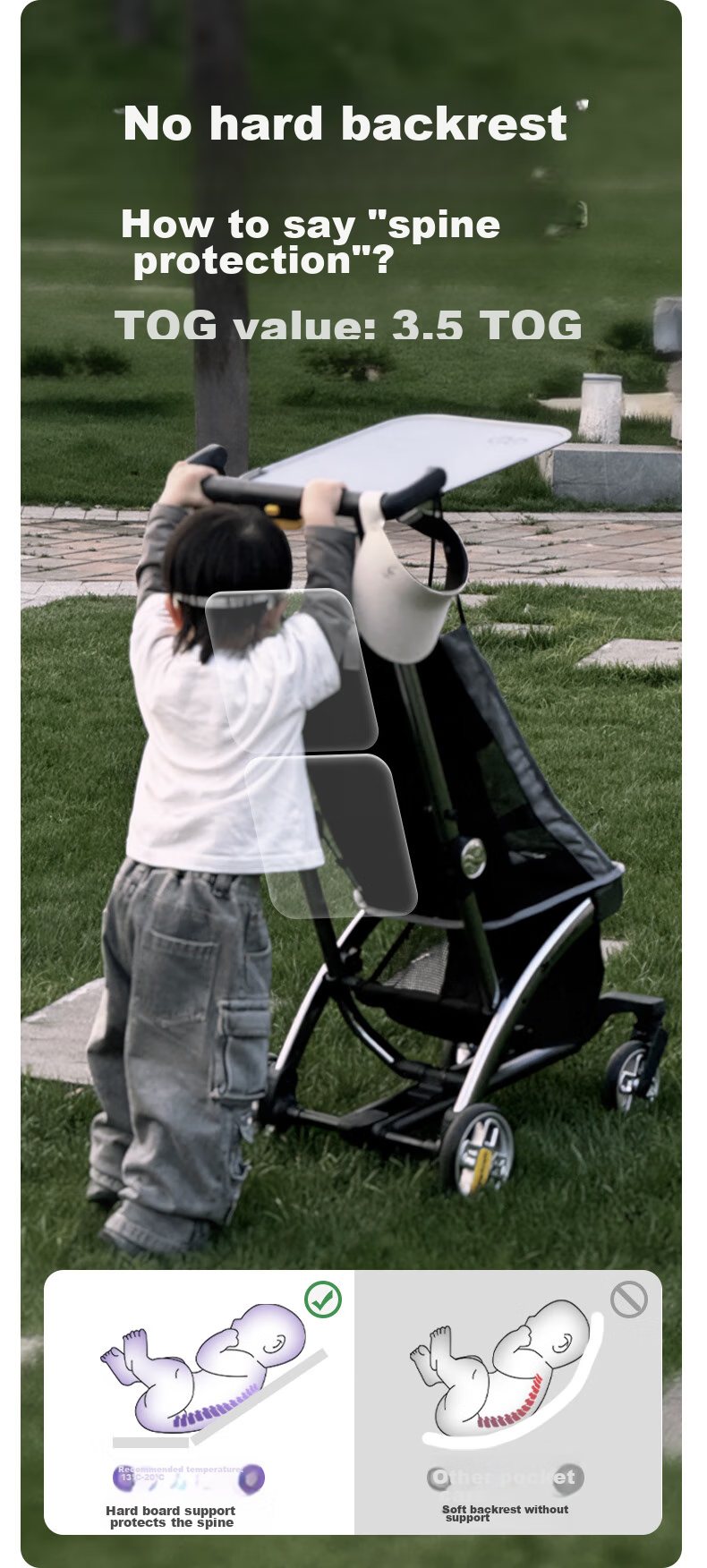 KinderKraft KK Pocket Stroller, Xiaohan Dou Walking Aid, Lightweight Stroller for Babies, Foldable And Compact Baby Carriage, Gray 12