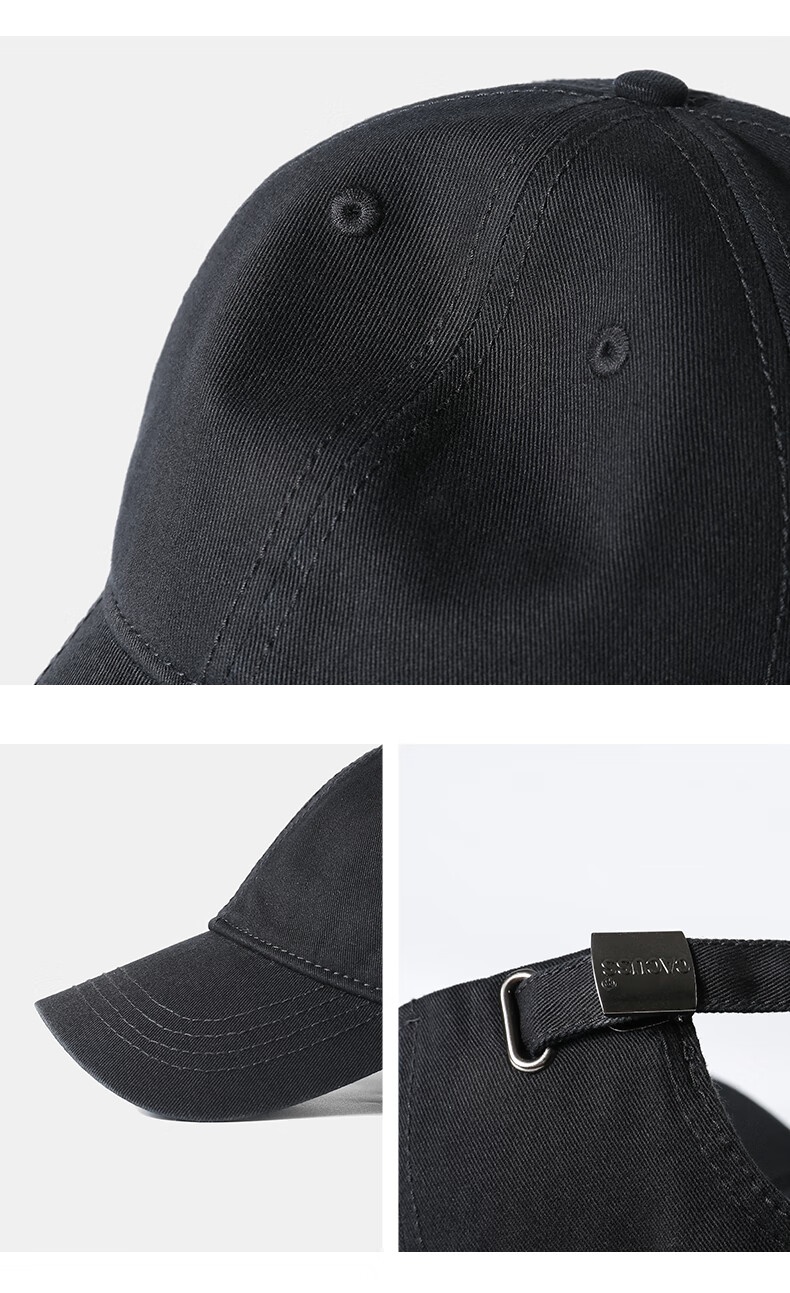 CACUSS Baseball Cap for Men with Large Circumference, Unisex Duck Tongue Cap, All-Season Outdoor Sun Protection Sports Hat, Women's Sun Hat, Black Large Size 12