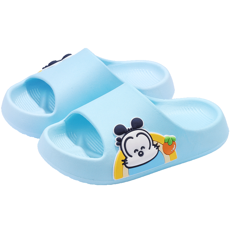 BOBDOG Children's Slippers for Boys And Girls, Soft-Soled Home Bathroom Summer Sandals, Light Blue, Size 150