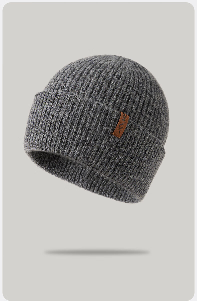 MISSION UV Pure Wool Warm Knit Hat, Autumn And Winter Thickened Knitted Cap, Cold Hat, Winter Hat, Outdoor Ear Protection Cold Cap, Men's Winter Hat 11