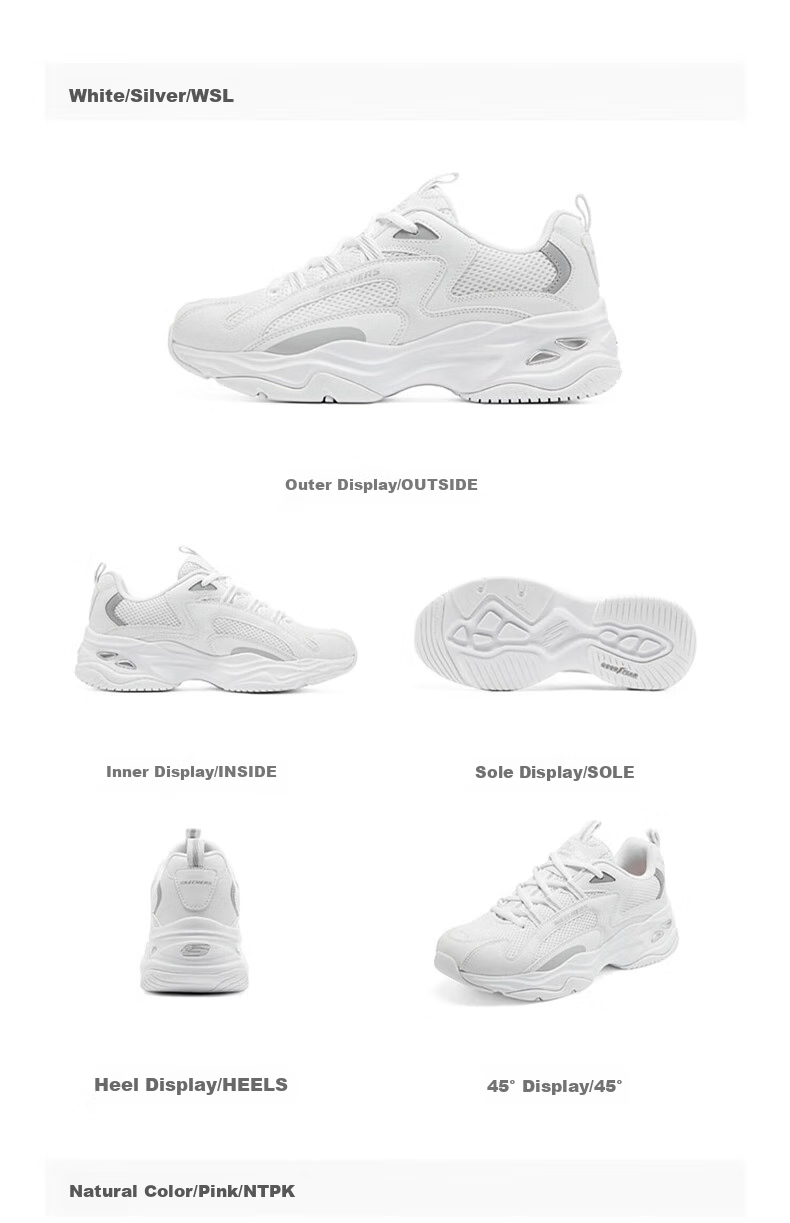 Skechers Women's Shoes Puff Bear | Spring Women's Mesh Breathable Dad Shoes, Shock-Absorbing Rebound Casual Sneakers Panda Shoes 22