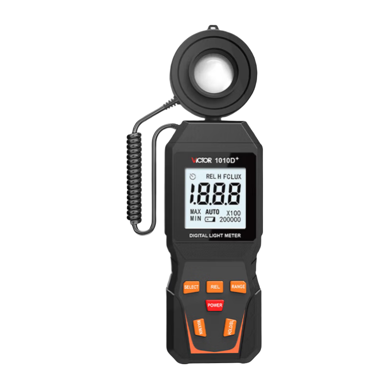 VICTOR Digital Illuminance Meter, Split-Type Light Meter, Brightness Meter, Illuminance Measuring Instrument, High Precision, VC1010D+