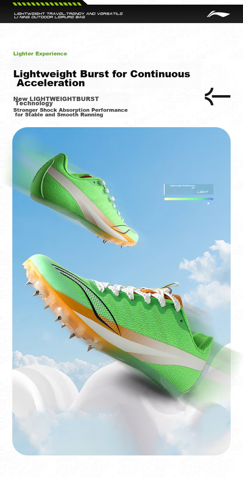 Li-Ning Track And Field Spikes for Men's Professional Sprint, Athletic Shoes for Female Middle And Long-Distance Runners, Student Training Spikes for High School Exams 4