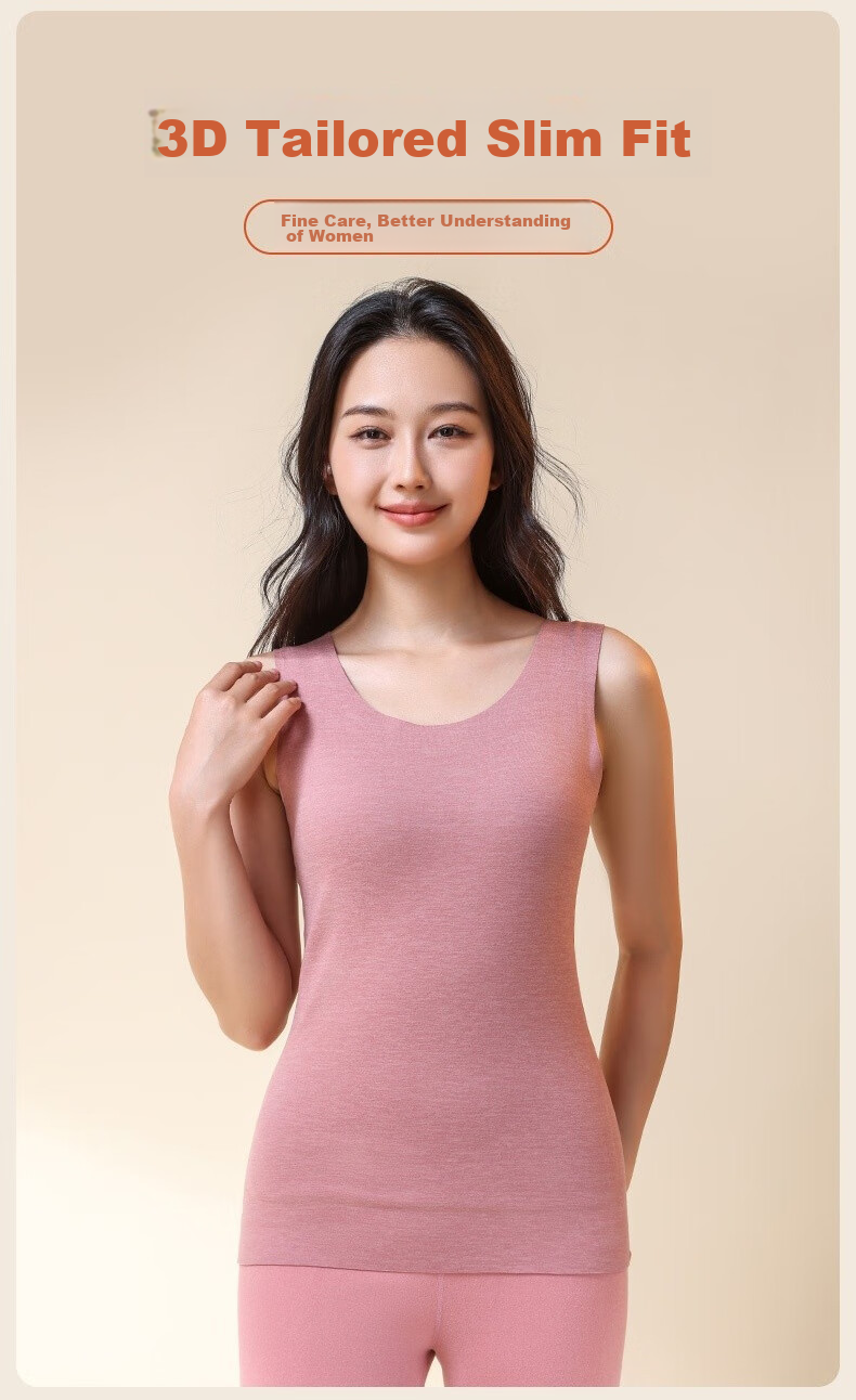 XUEXIMAN 100% Wool Thermal Vest for Women, Warm Uterus Protection, Waist Support, Seamless, Heat-Generating, Fleece-Lined Underwear, Spring And Autumn Base Layer Top 13