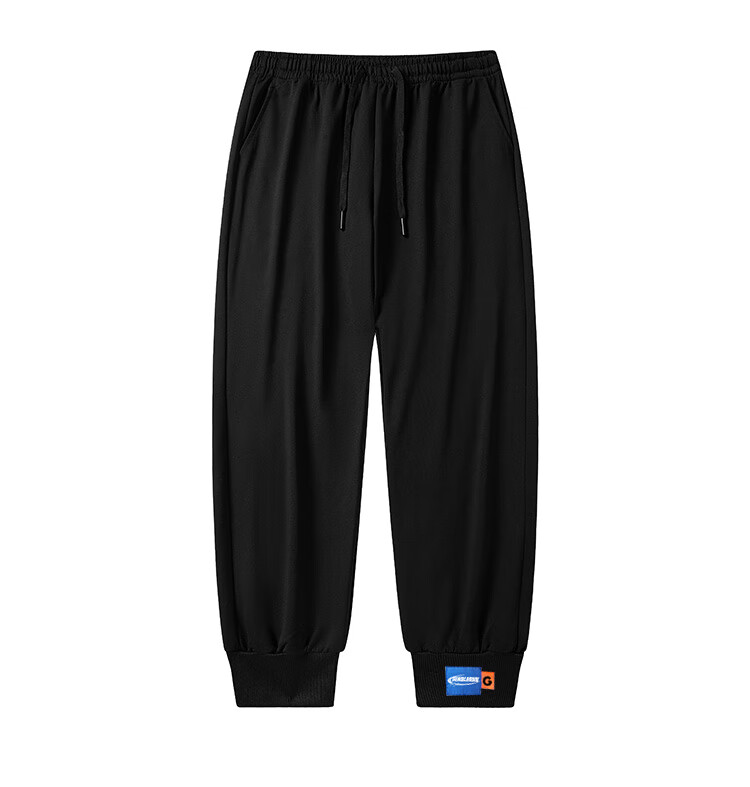 GENIOLAMODE Men's Casual Pants, Trendy Sports Casual Versatile Drawstring Tapered Loose Comfortable Trousers 4