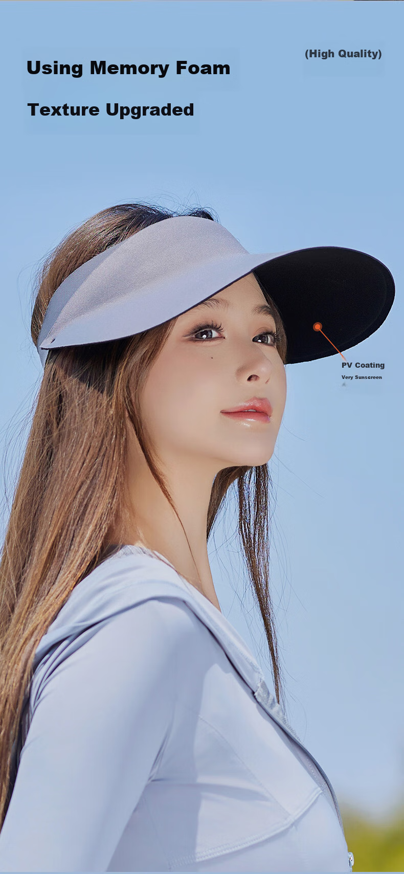 FitonTon Sun Protection Hat for Women, Sun Visor Cap, Summer Egg Roll Hat, Outdoor Running Face-Covering Seamless UV Protection Hat, Open-Top Sun Hat 7