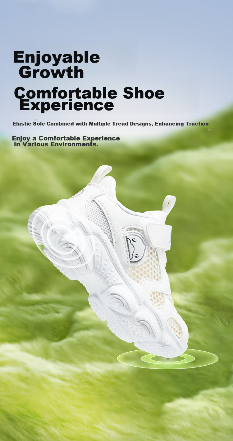 B.Duck Children's Sports Shoes for Boys And Girls, Summer White Sneakers with Single Mesh Breathable Design, Running Shoes 5001 White And Pink Size 33 6