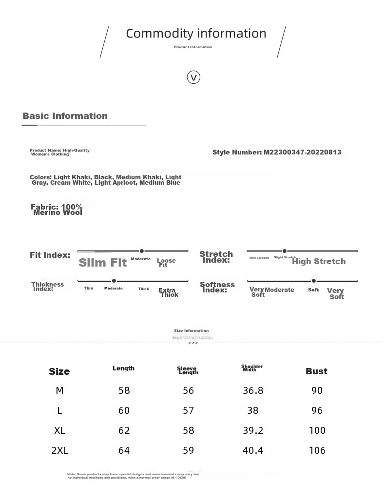 Hengyuanxiang 100% Pure Wool Sweater for Women, Semi-Turtleneck, Loose-Fitting Base Layer, Autumn And Winter Fashion Women's Knit Top 11